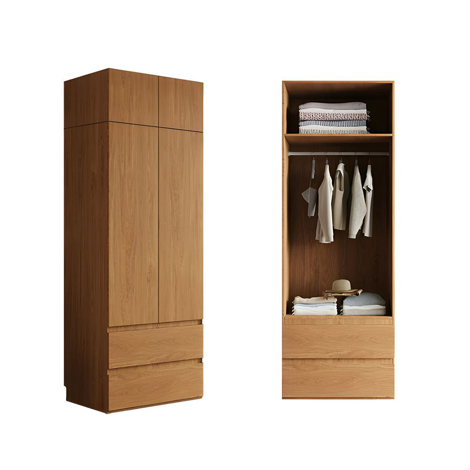 Vintage Wardrobe with Grooved Handle & Hanging Rod for Bedroom CWG-2136