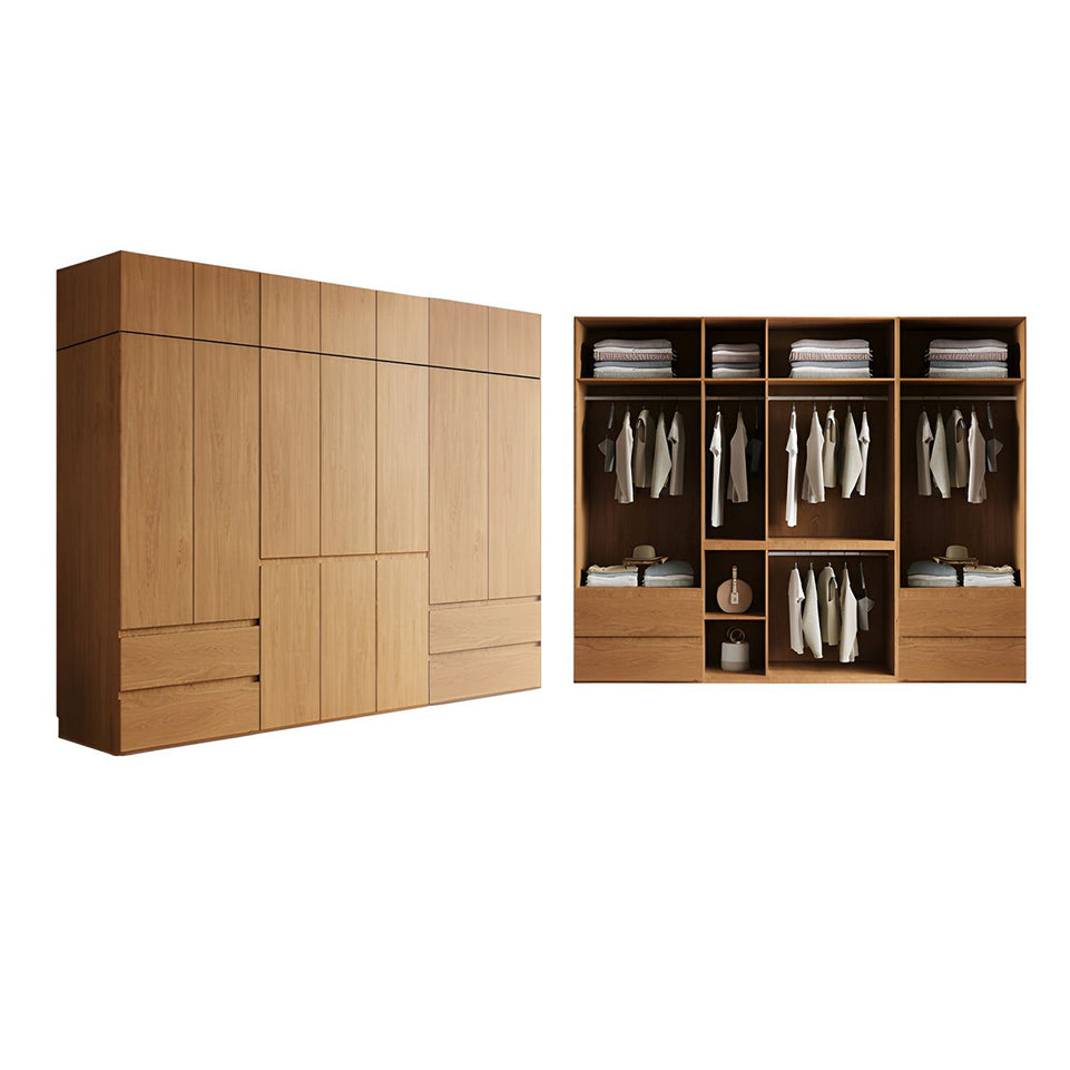 Vintage Wardrobe with Grooved Handle & Hanging Rod for Bedroom CWG-2136