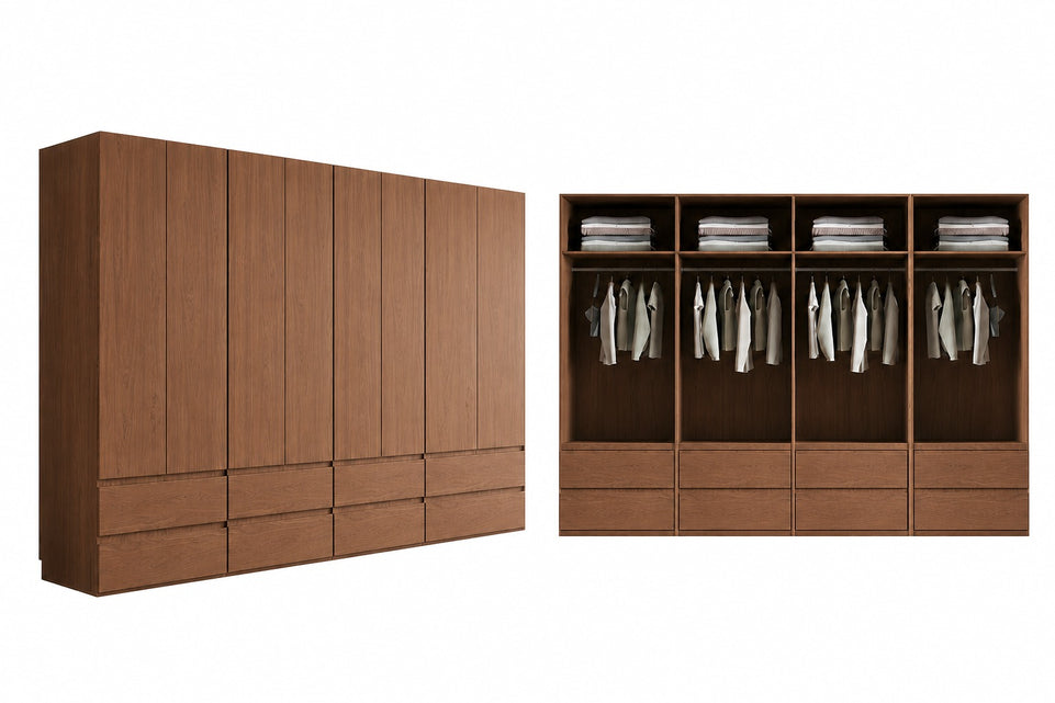 File Cabinet 79-102 in Tall with Fluted Front, Side Storage & Sectional for Office