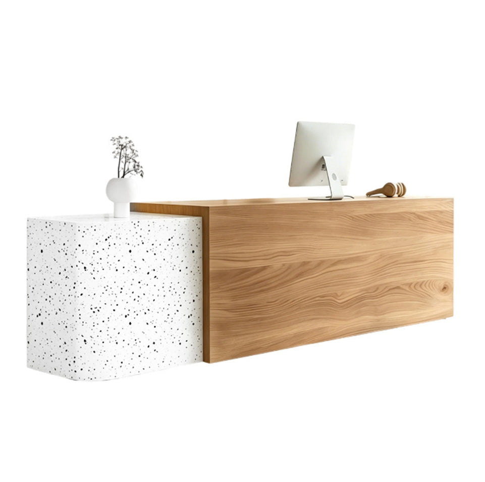 Modern Stylish Dual-tone Reception Desk with Ample Storage for Offices & Retail Spaces JDT-2357