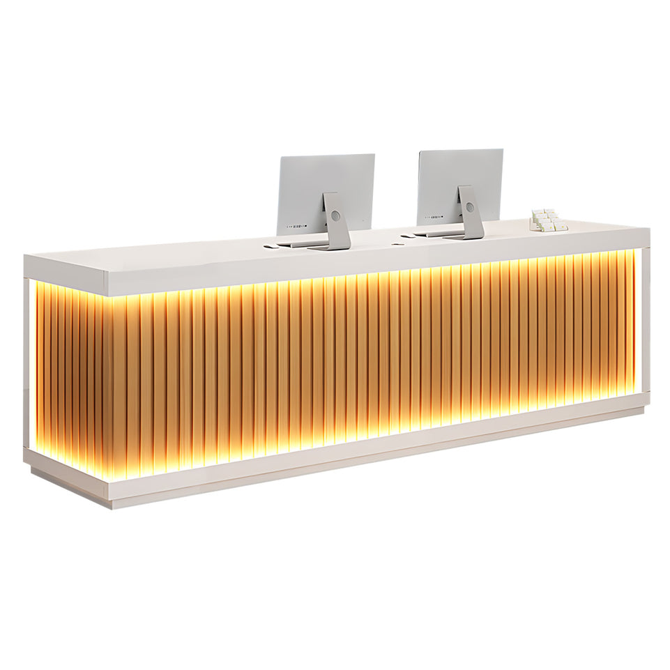 Salon Reception Desk 47-157 in Wide with LED Lighting & Lockable for Salon
