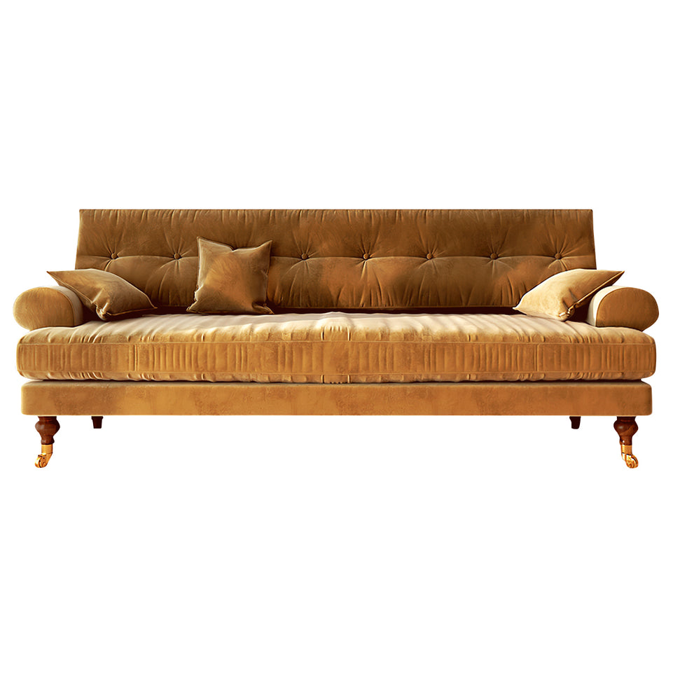 Modern Sofa 35-94 in Wide with Velvet & Solid Wood for Reception Area