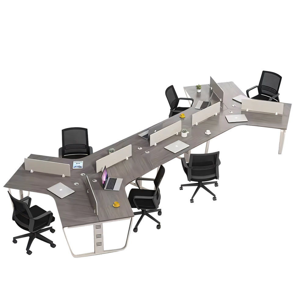 Sculpted Staff Desk Minimalist Modern Office Computer Desk Screen Card Seat Twin Staff Desk YGZ-1017