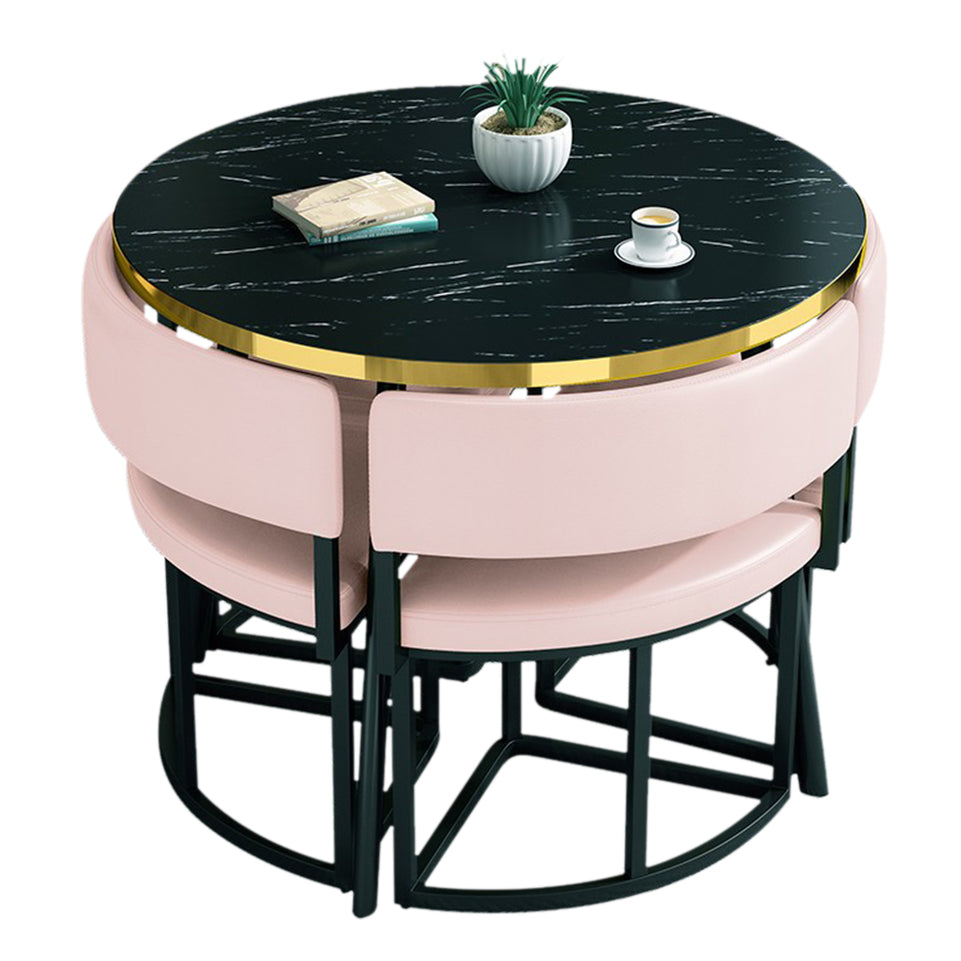 Modern Office Reception Round Table with 4 Backrest Chairs JDZH-2019