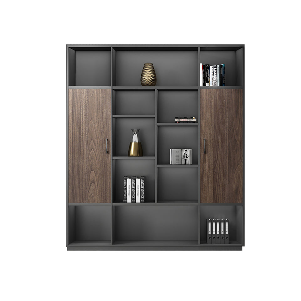 Color-Blocked L-Shaped Executive Desk with Combination Lock and Cabinet for Office LBZ-1027