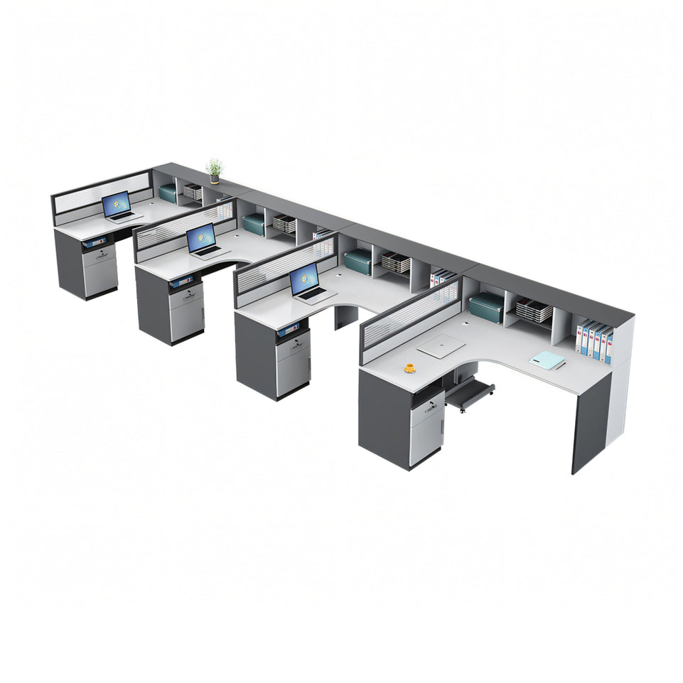 Modern Office Workstation Set with Screens, Ideal for 2/4/6-Person Workspaces BGZ-220