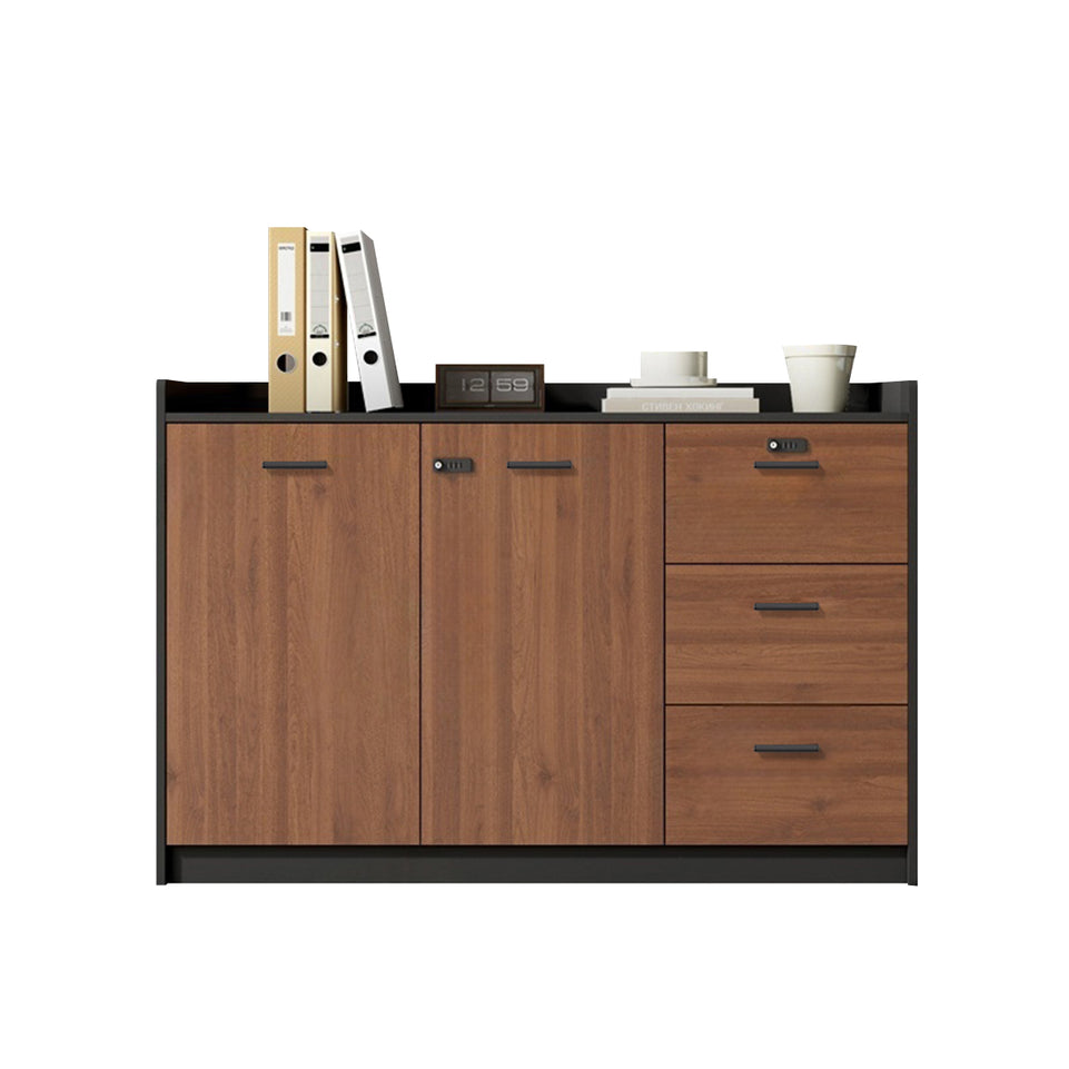 Contemporary Floor-Standing Office File Cabinet with Lockable Storage, Adjustable Shelves, and Spacious Drawers CWG-2176