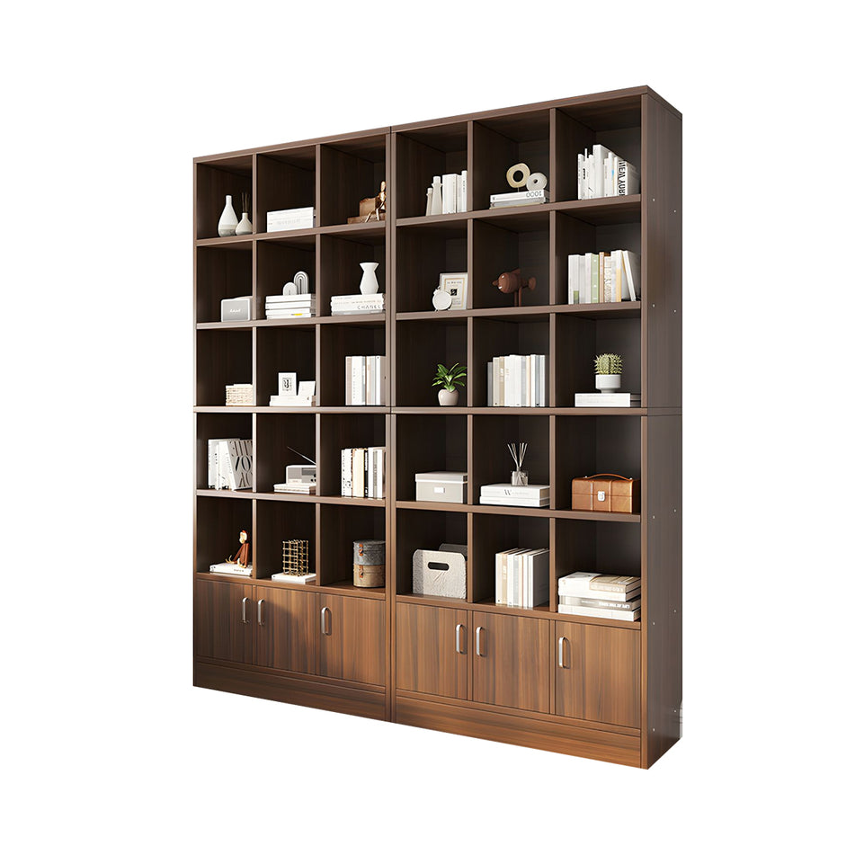 Spacious Floor-to-Ceiling Wooden Bookcase – Multi-Layer Dustproof Storage Cabinet for Home with Deep Shelves CWG-2178