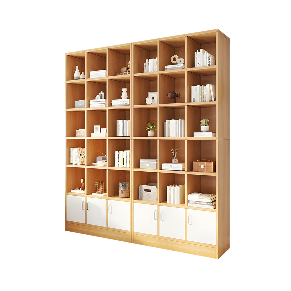 Spacious Floor-to-Ceiling Wooden Bookcase – Multi-Layer Dustproof Storage Cabinet for Home with Deep Shelves CWG-2178