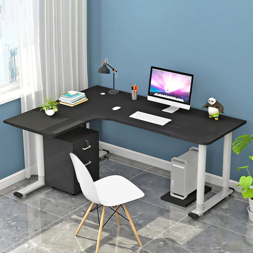 L-Shaped Corner Desk - Modern, Space-Saving Home Office Solution HD-206