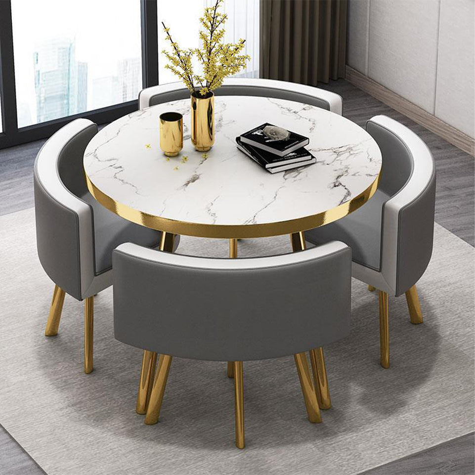 Round Reception Table with 4 Chairs for Office Reception Areas JDZH-2024