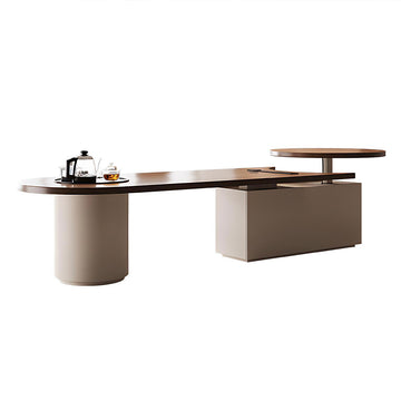 Executive Desk 87-157 in Wide with Built-In Outlets, Wireless Charging & Cable Management