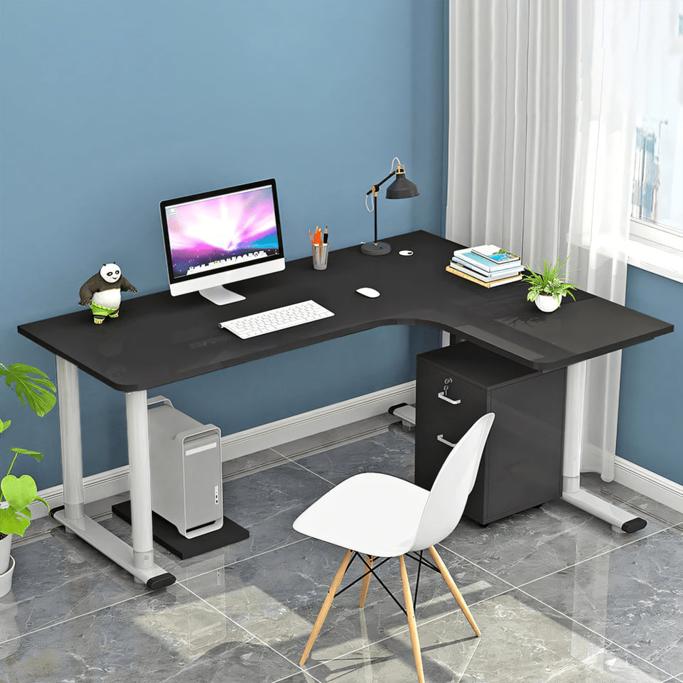 L-Shaped Corner Desk - Modern, Space-Saving Home Office Solution HD-206