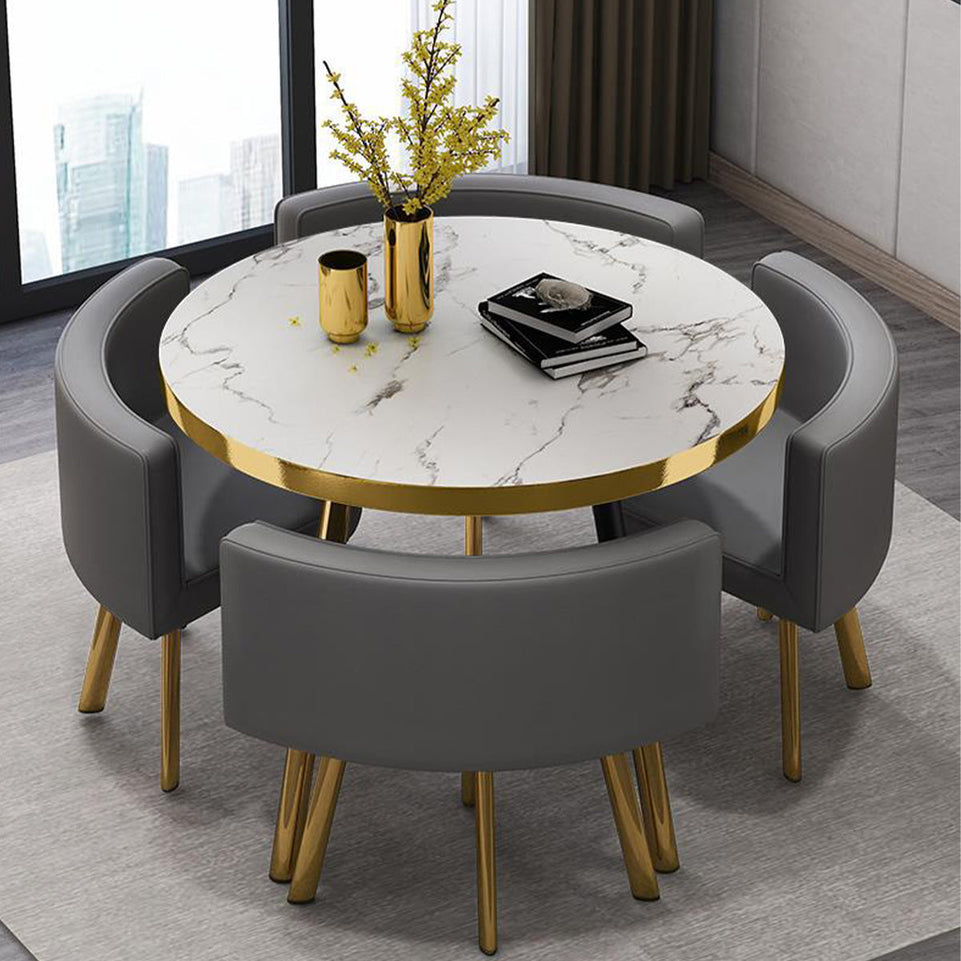 Round Reception Table with 4 Chairs for Office Reception Areas JDZH-2024