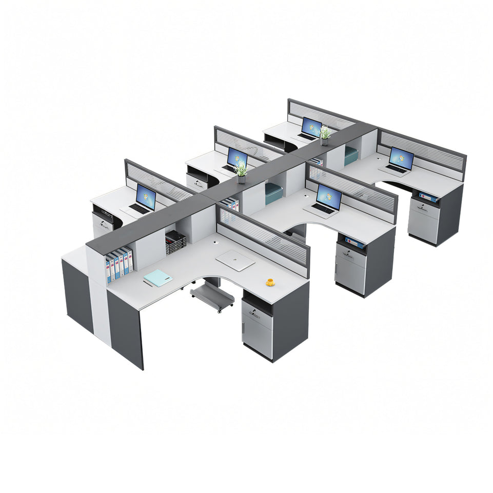 Modern Office Workstation Set with Screens, Ideal for 2/4/6-Person Workspaces BGZ-220