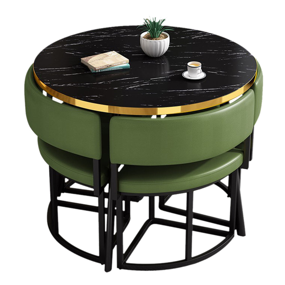 Modern Office Reception Round Table with 4 Backrest Chairs JDZH-2019