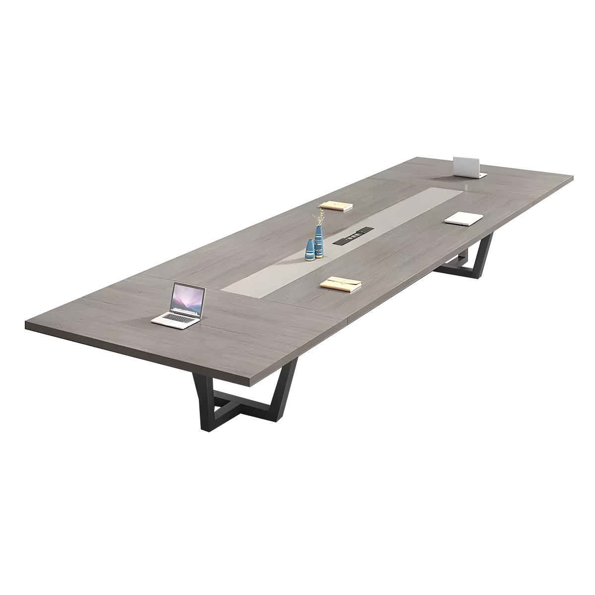 Sleek Modern Conference Table with Thick Top & Steel-Leg Frame for Large Offices and Meeting Rooms HYZ-2032