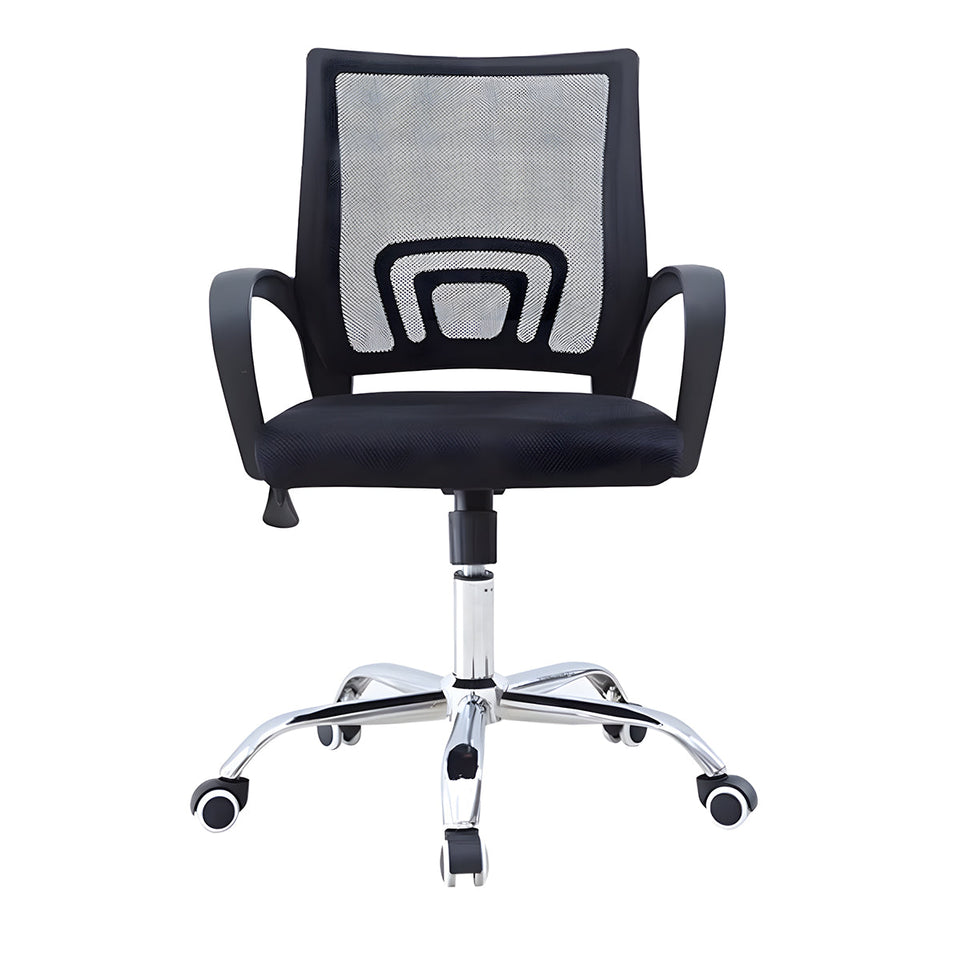 Office Workstation Desk with Privacy Panel, Cable Management & Glass Top for Home Office