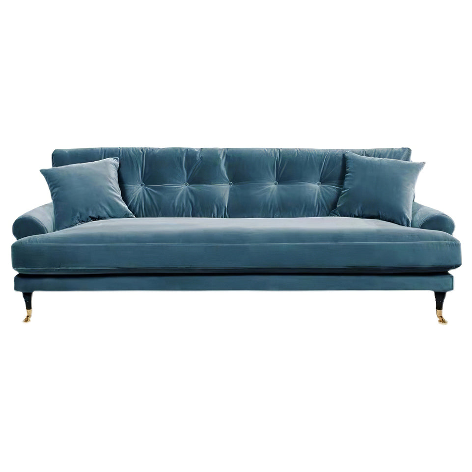 Modern Sofa 35-94 in Wide with Velvet & Solid Wood for Reception Area