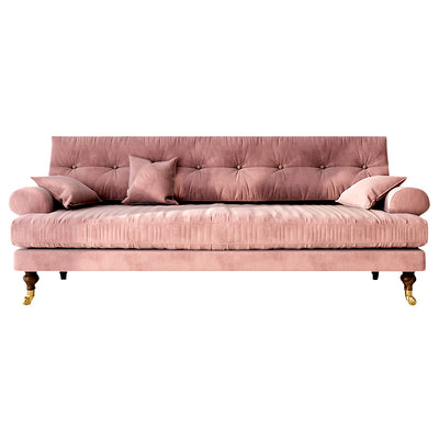 Modern Sofa 83 in Wide with Velvet & Solid Wood for Reception Area