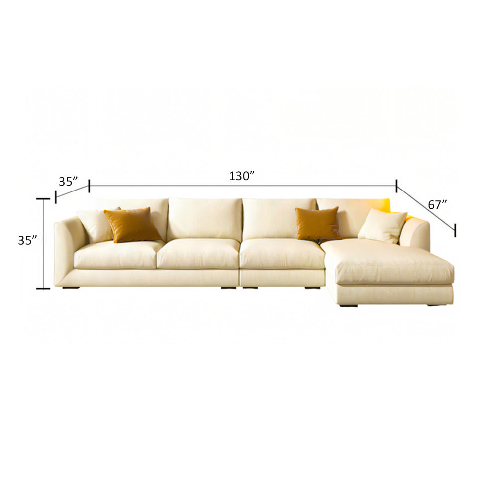 Modern Minimalist Sisal Fabric Sofa Chaise Lounge Sofa BSF-2007