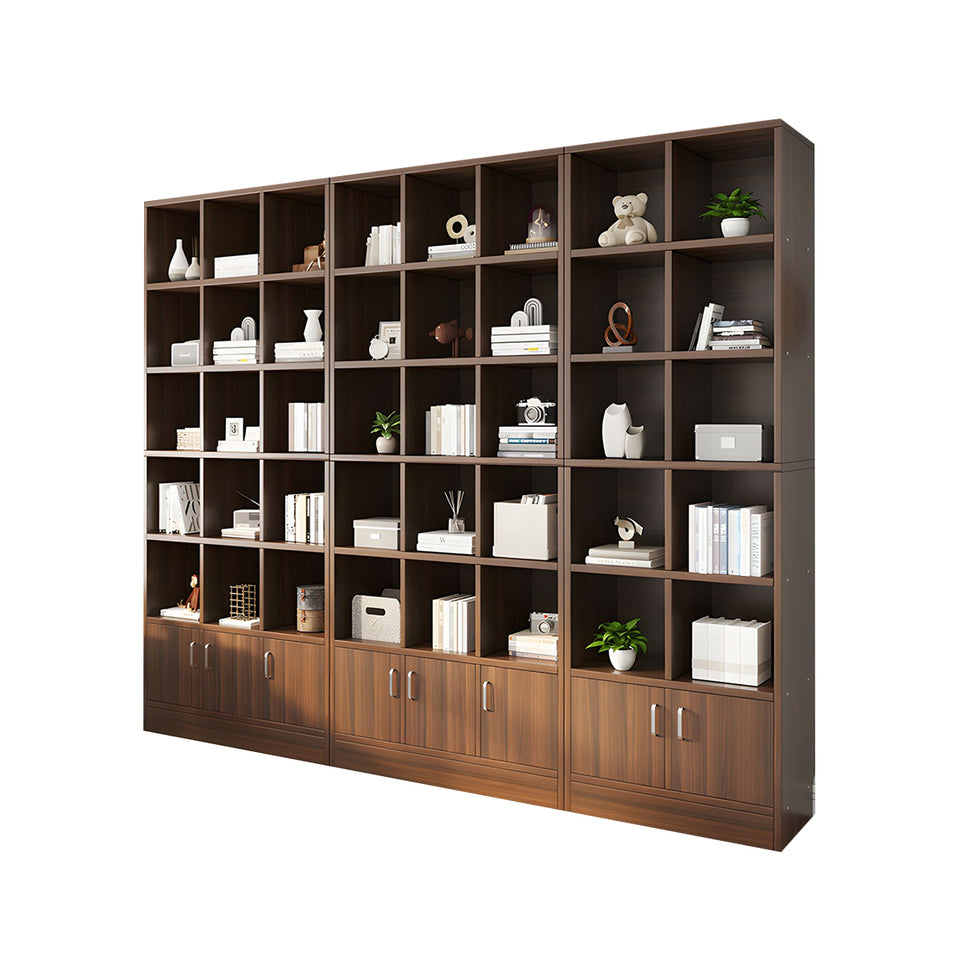 Spacious Floor-to-Ceiling Wooden Bookcase – Multi-Layer Dustproof Storage Cabinet for Home with Deep Shelves CWG-2178