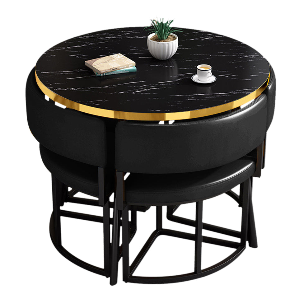 Modern Office Reception Round Table with 4 Backrest Chairs JDZH-2019