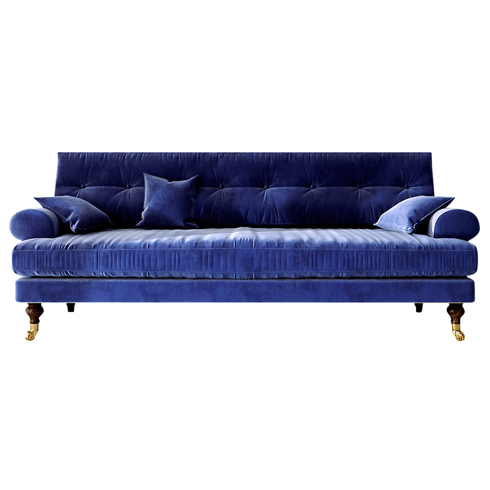 Modern Sofa 35-94 in Wide with Velvet & Solid Wood for Reception Area