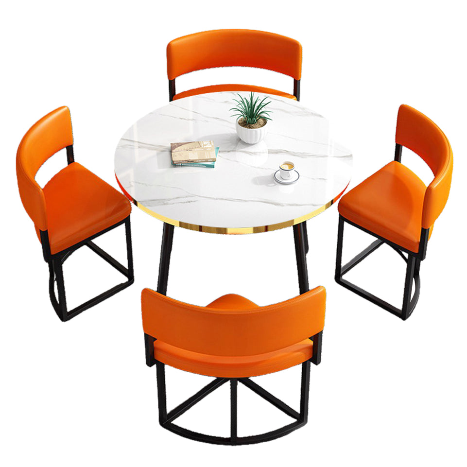 Modern Office Reception Round Table with 4 Backrest Chairs JDZH-2019