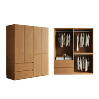 Vintage Wardrobe with Grooved Handle & Hanging Rod for Bedroom CWG-2136