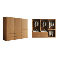 Vintage Wardrobe with Grooved Handle & Hanging Rod for Bedroom CWG-2136