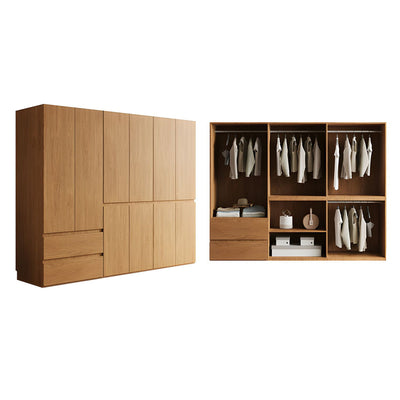 Vintage Wardrobe with Grooved Handle & Hanging Rod for Bedroom CWG-2136