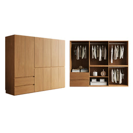 Vintage Wardrobe with Grooved Handle & Hanging Rod for Bedroom CWG-2136