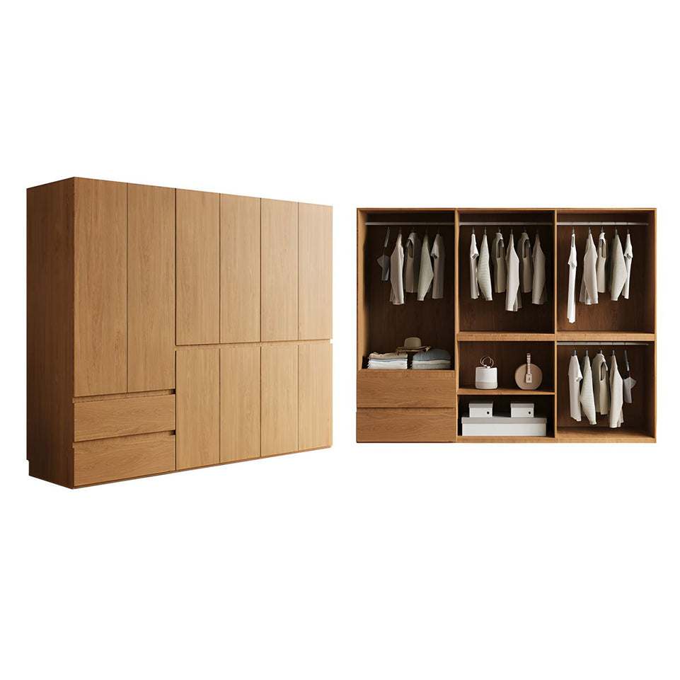 Vintage Wardrobe with Grooved Handle & Hanging Rod for Bedroom CWG-2136