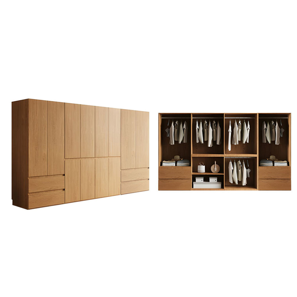 Vintage Wardrobe with Grooved Handle & Hanging Rod for Bedroom CWG-2136