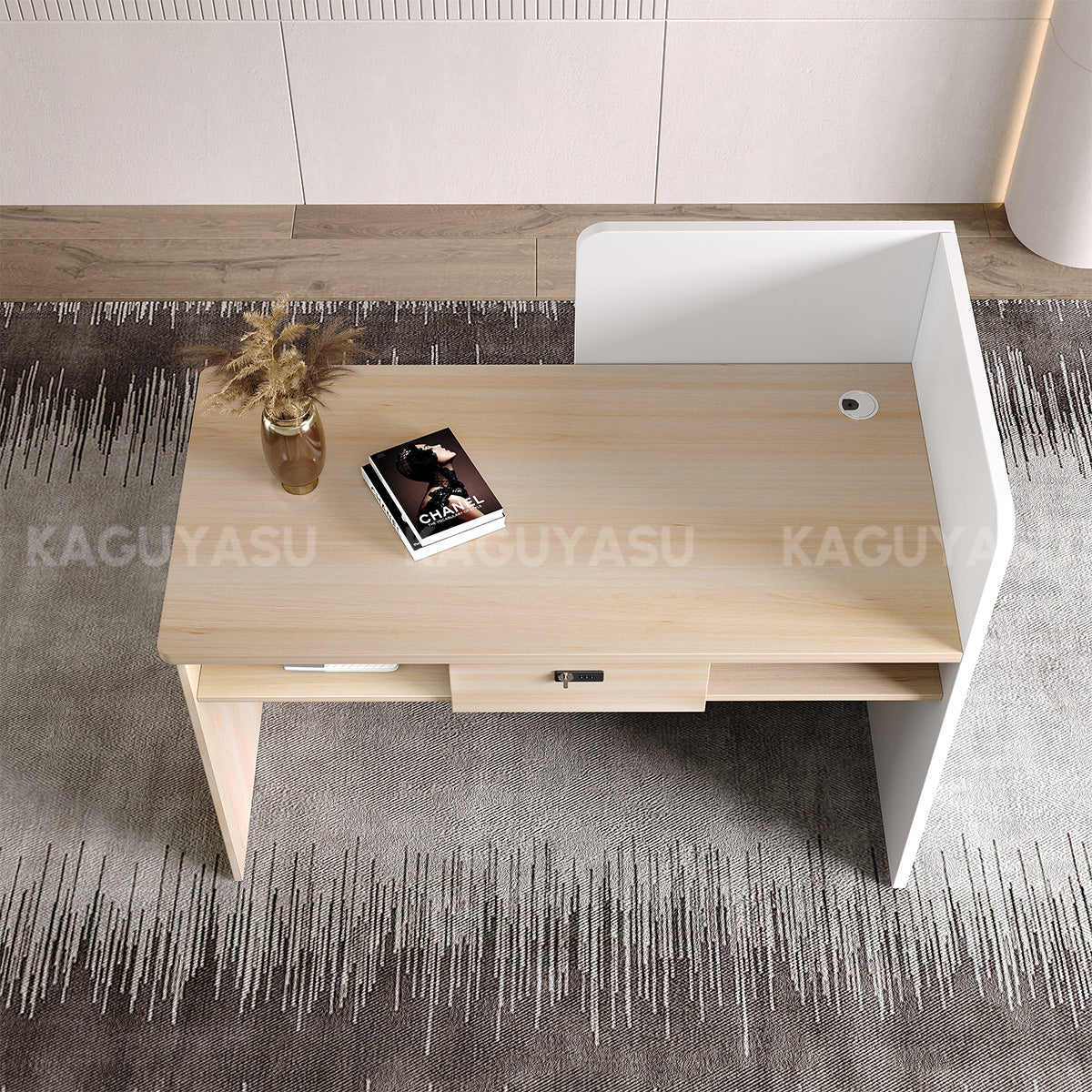 Salon Reception Desk 47 in Wide with Cable Management, Lockable & Soli