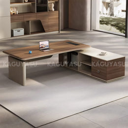 Premium Executive Desk with Hidden Media Box, Lockable Storage & Electric Height Adjustment for Manager Offices (79–102")
