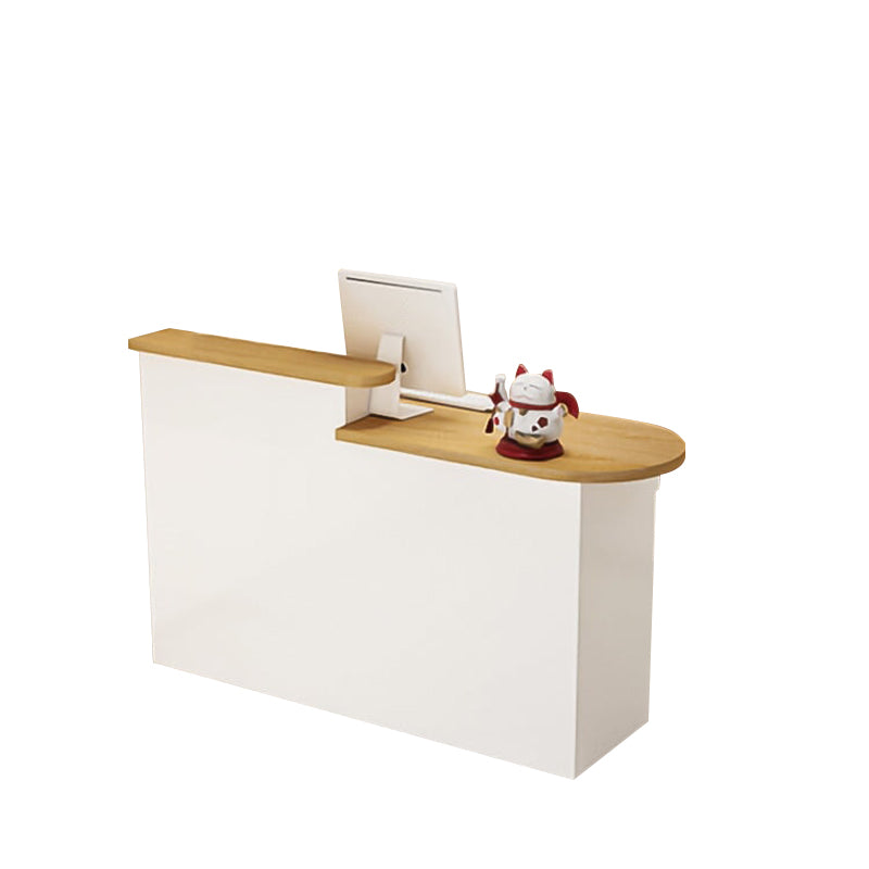 Curved Small Reception Counter with Cable Management and Lockable Drawer for Store JDT-10111