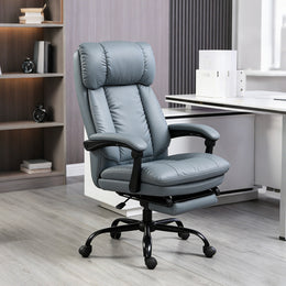 Modern Executive Desk 26 in Wide with Curved, Lumbar Support & Reclining for Home Office