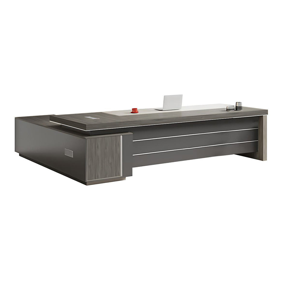 Modern Executive Desk 63-126 in Wide with Dual-Tone & Lumbar Support for Home Office