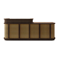 Vintage Minimalist Reception Desk Rattan Storage Keyboard Tray JDT-2295