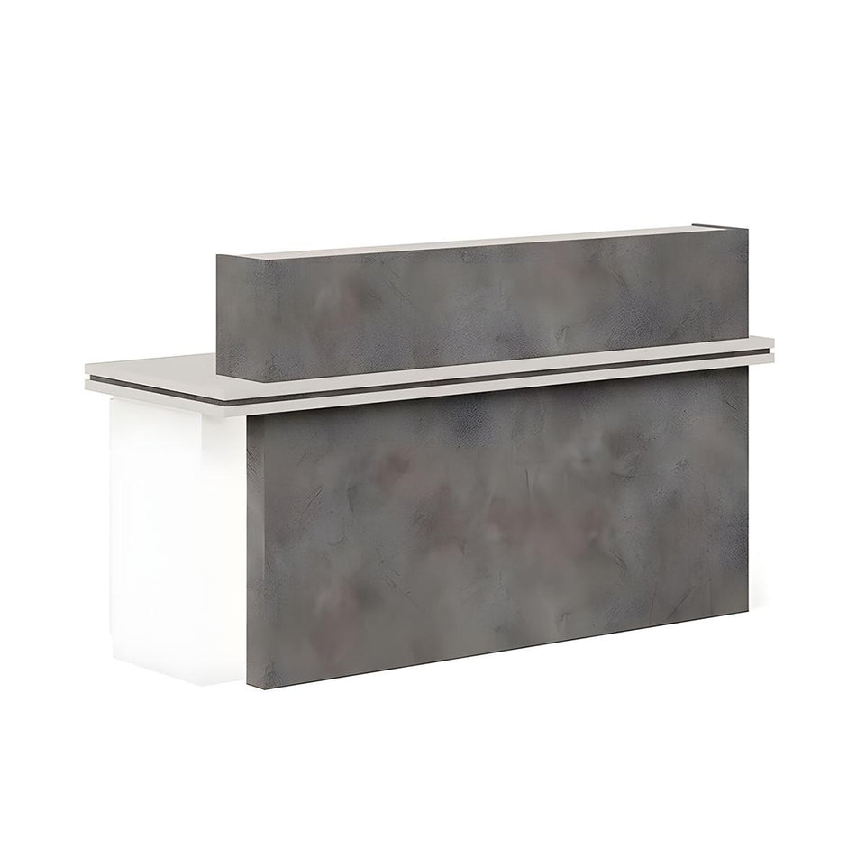 Segmented Design Straight Front Desk with Compartments and Lockable Cabinet for Hotels and Offices JDT-10100