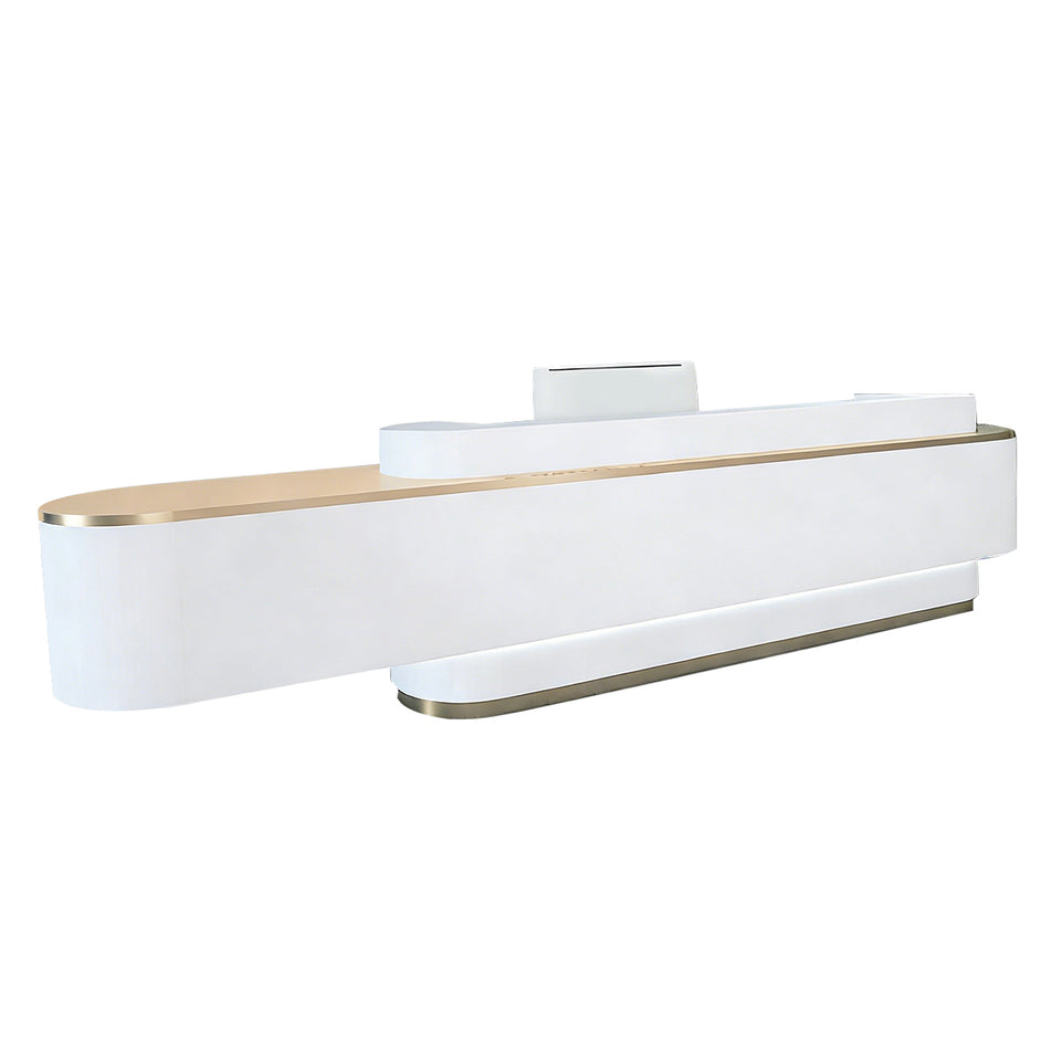 Unique Design Straight Reception Desk with Storageand Custom Logo for Salons JDT-086