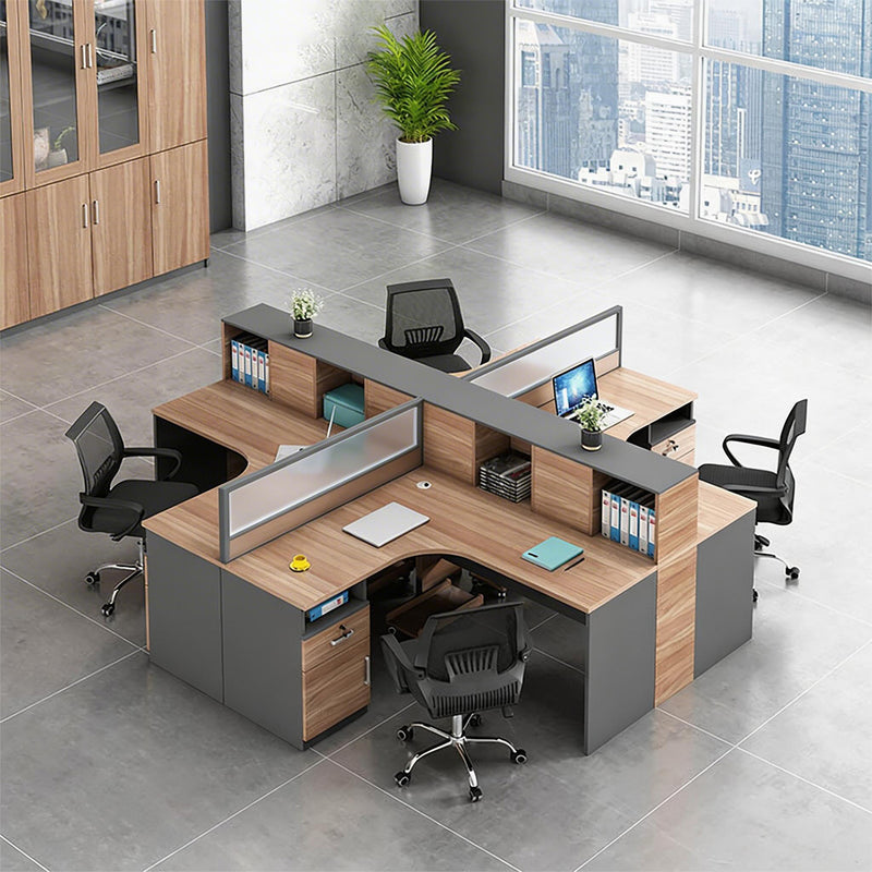 Office Workstation with Privacy Panels and Flexible Configurations