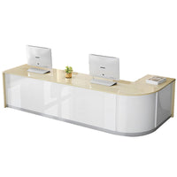 Modern and Minimalist Corner Reception Desk for Commercial Spaces JDT-071