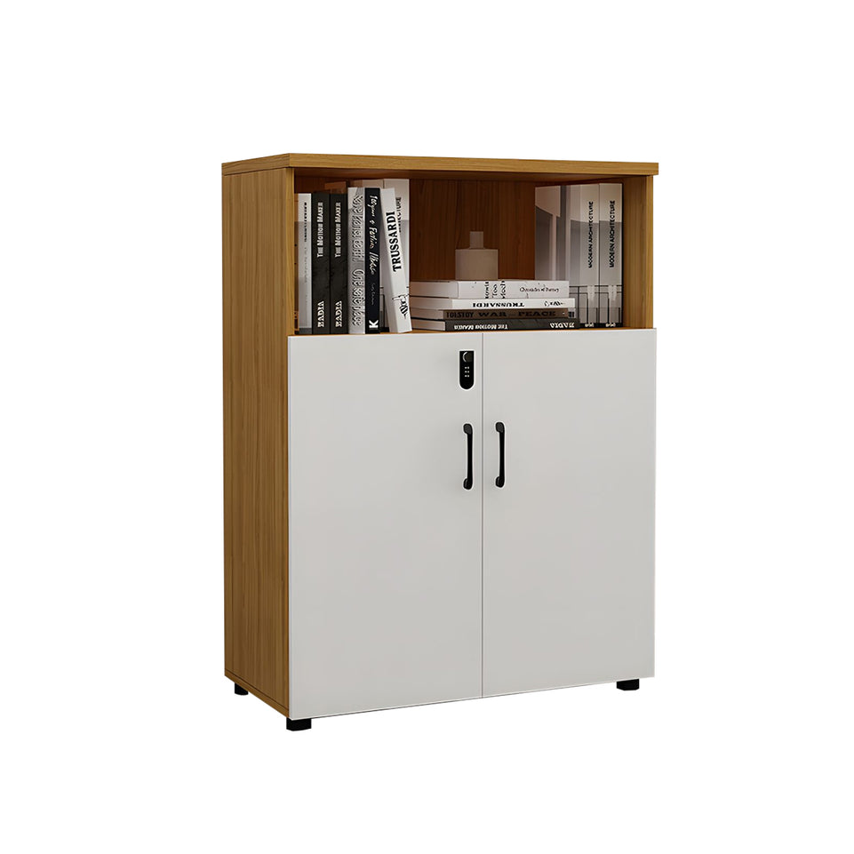 Stylish Lockable Wooden File Cabinet with Multi-Compartment Storage for Workspace CWG-2164