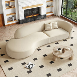 Minimalist Soft Curved Sofa with Single Armrest for Living Room SZ-SF-0003（In Stock）