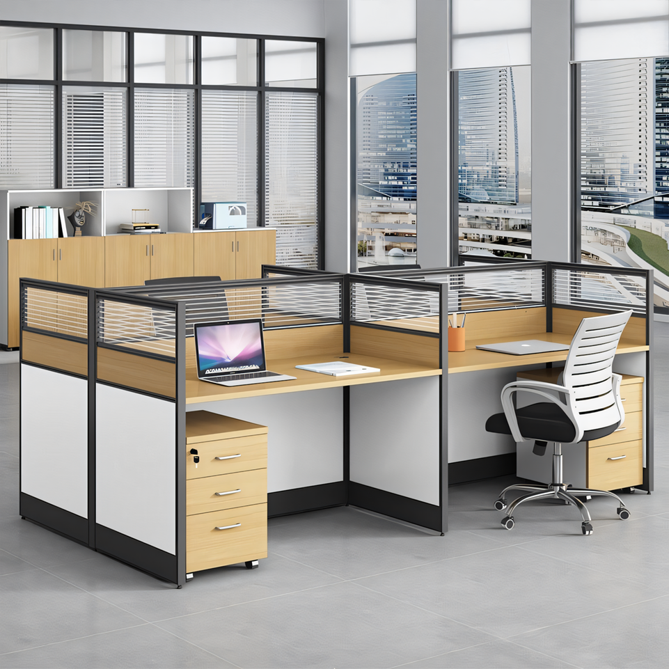 Efficient Office Setup: Modern Staff Desk and Chair Set with Computer Desk BGZ-006