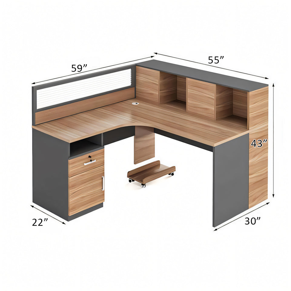 Modern Office Desk and Chair Set with Privacy Panels - Ideal for Workstations BGZ-227