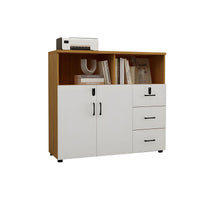 Stylish Lockable Wooden File Cabinet with Multi-Compartment Storage for Workspace CWG-2164